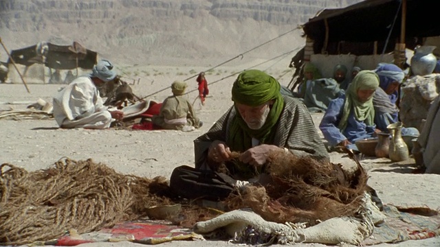 中东，沙漠游牧民族营地视频素材