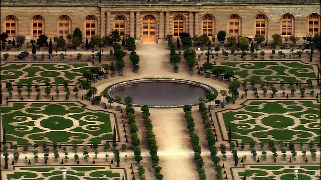 法国凡尔赛宫的空中花园视频下载