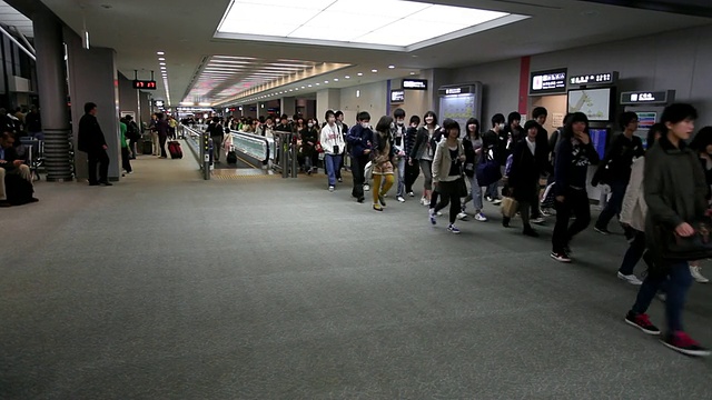 日本东京成田机场航站楼的游客和人群视频下载