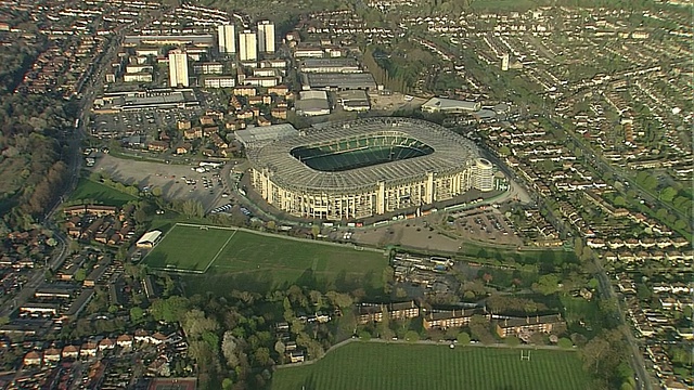 空中的Twickenham橄榄球体育场视频素材