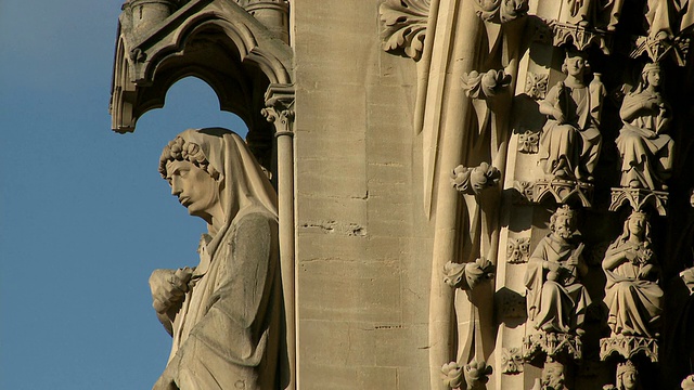圣艾蒂安·德·梅茨/梅茨大教堂CU景观，洛林，法国视频下载