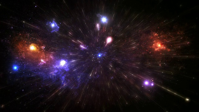 恒星和星系。空间背景。丰富多彩。Loopable。天文学。视频素材