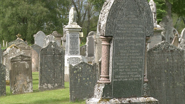 墓地的MS视图/ Cromdale, Speyside，苏格兰视频素材