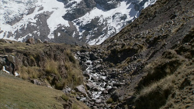 MS TD沿着雪山和小瀑布/ ChaparrÌ_生态保护区，不/A，秘鲁视频下载