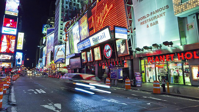 拍摄于时代广场第七大道的宽阔夜景视频素材