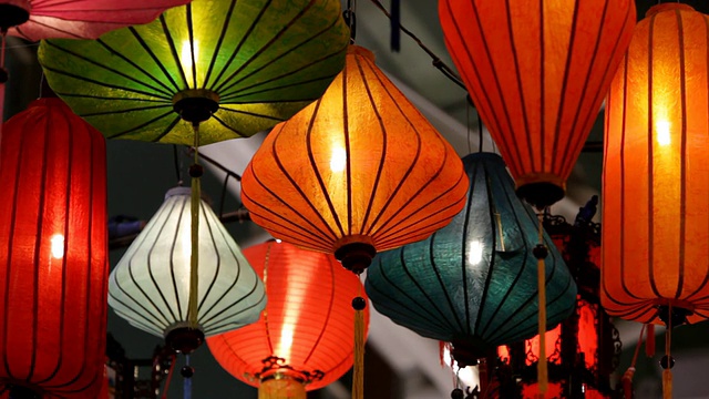 ECU中国灯笼挂在晚上装饰/新加坡视频购买
