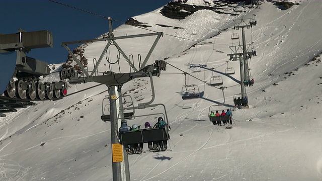 MS Skilift oberjoch特快，伯尔尼斯阿尔卑斯山/ Grindelwald，伯尔尼斯奥博兰，瑞士视频素材