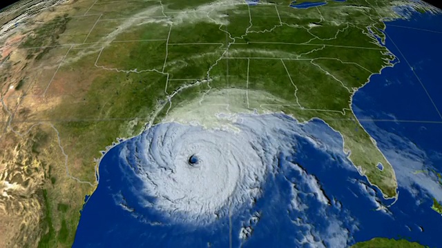 飓风丽塔经过墨西哥湾，然后进入内陆。飓风丽塔形成于2005年9月中旬，是那个有记录季节的第17个被命名的风暴。丽塔于9月24日在德克萨斯州/路易斯安那州海岸登陆。动画的创建视频下载