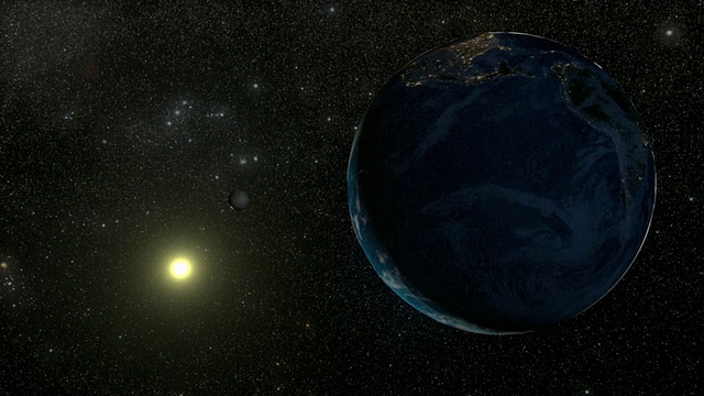 显示月球经过地球和太阳之间的动画;日全食。归功于美国宇航局/戈达德太空飞行中心概念图像实验室视频素材