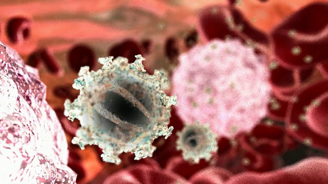 艾滋病病毒(HIV)在人体内视频素材