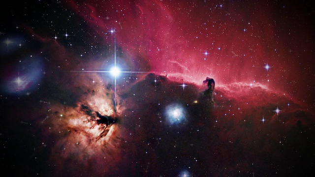 马头星云，光学图像。左边是北方。视频素材