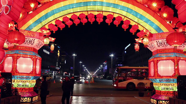 WS中国元宵节庆祝活动/西安，陕西，中国视频素材