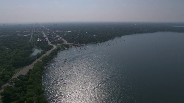 城市/明尼阿波里斯，美国明尼苏达州的WS空中视角视频素材