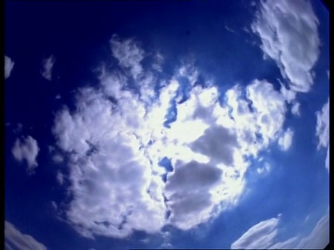 T/L云经过太阳前面，相机旋转，鱼眼镜头视频下载