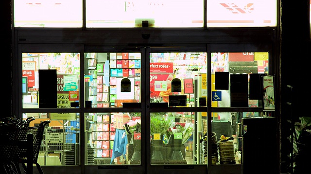 MS T/L超市杂货店的滑动门/洛杉矶，加利福尼亚，美国视频下载