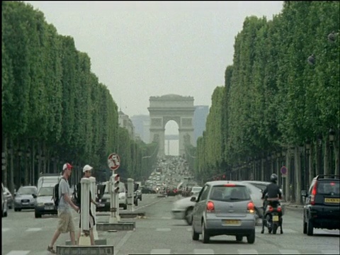 WA香榭丽舍和凯旋门巴黎，交通，法国视频下载