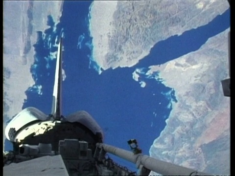 从太空俯瞰红海、埃及和沙特阿拉伯，STS 41-B地球视图视频素材