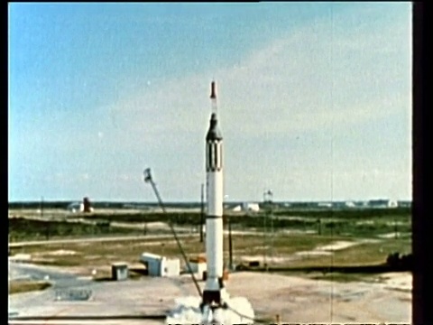 1961年5月5日，美国，“自由7号”航天火箭发射视频素材