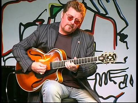 爵士吉他手马丁·泰勒表演，法国视频素材