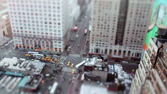 美国纽约白天城市十字路口拍摄视频下载