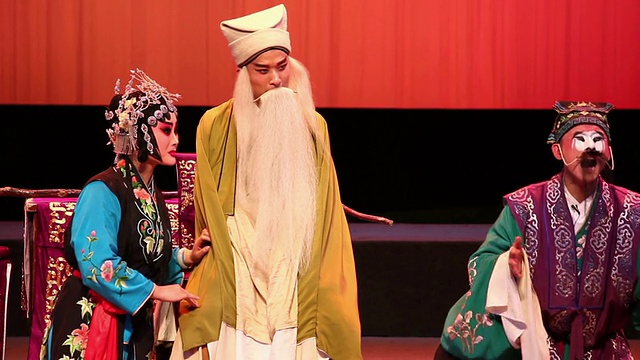 MS表演者在剧场表演秦腔，秦腔是中国西北地区的代表性民间戏曲视频下载