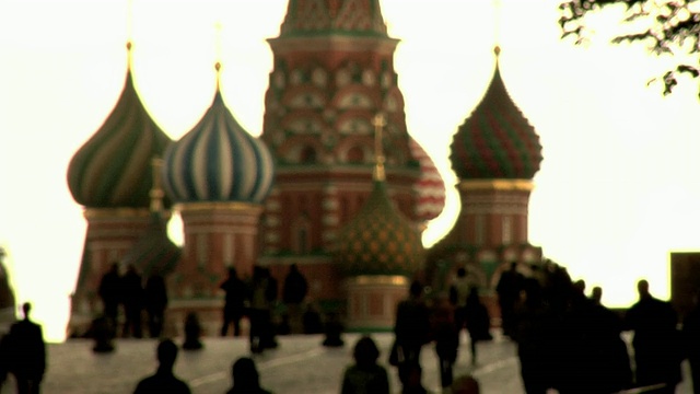 红场，莫斯科，俄罗斯，圣巴西尔大教堂视频素材
