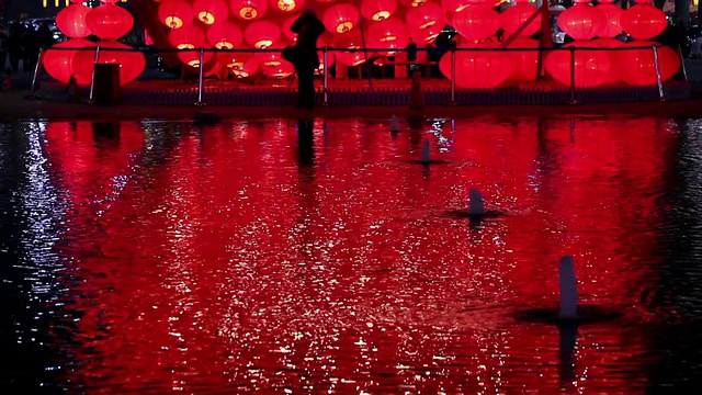 MS TD中国春节灯笼装饰/西安，陕西，中国视频素材