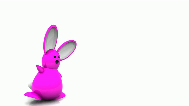 3D快乐粉色复活节兔子跳舞视频素材