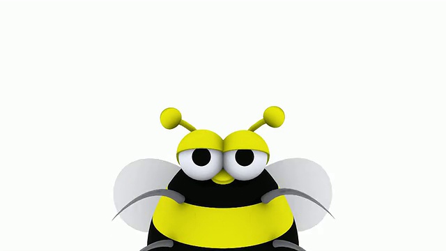 动画3D蜜蜂飞行周围有乐趣视频素材