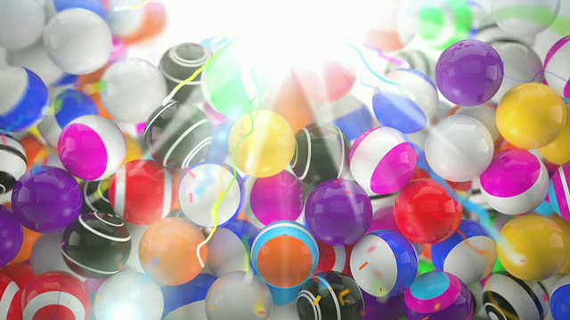 缤纷庆祝派对背景-有趣的弹力球(高清)视频素材