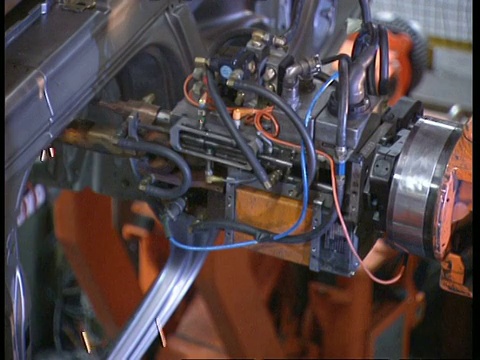 单片机机器人点焊车视频素材