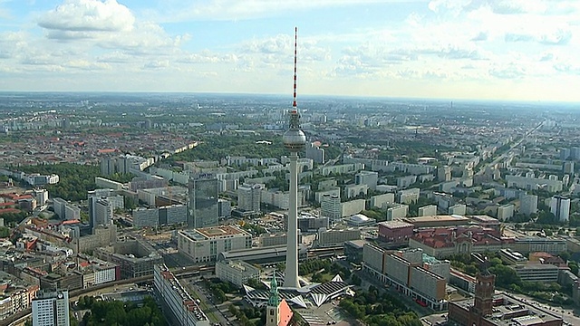 电视塔，亚历山大广场，柏林，德国天线视频下载