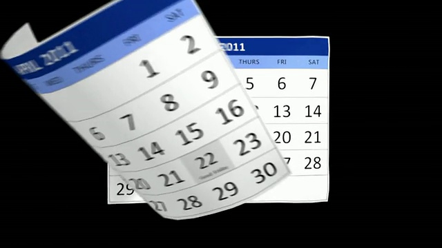 2011年日历alpha通道视频素材