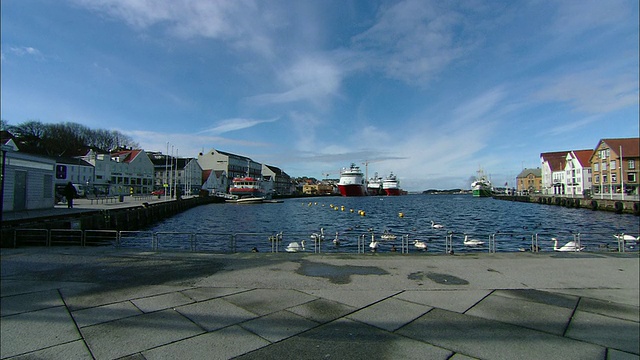 港口,挪威斯塔万格视频素材