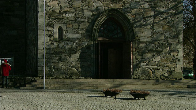 挪威斯塔万格大教堂视频素材