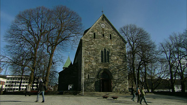 挪威斯塔万格大教堂视频素材