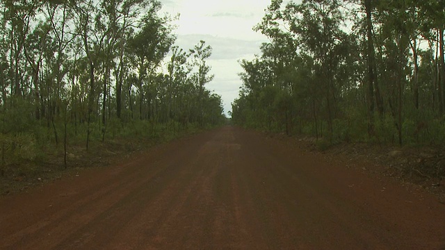 红土路穿过澳大利亚，布什，阿纳姆地，澳大利亚北部视频素材