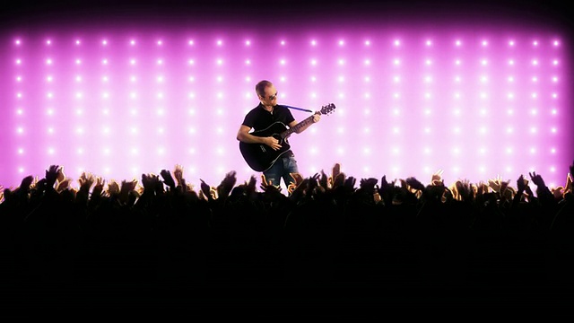 音乐会舞台上的吉他手视频素材