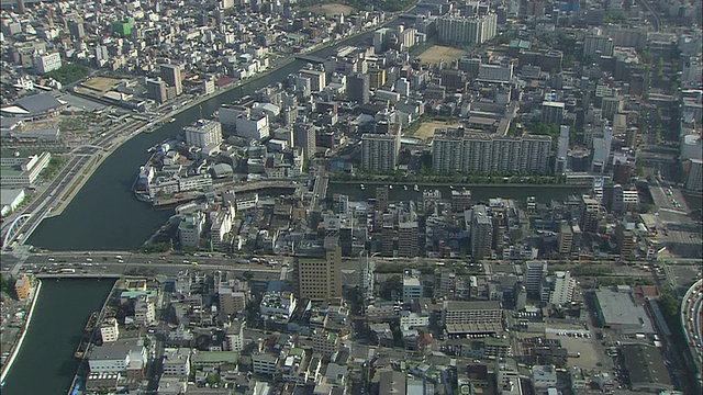 大阪市/日本大阪的航空WS视图视频素材