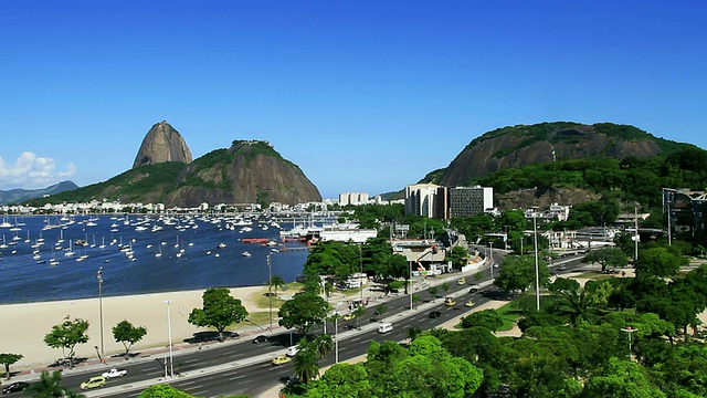 里约热内卢里约热内卢的Botafogo海滩和Sugarloaf视频下载