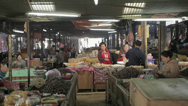 WS室内市场/ Phonsavan，老挝视频素材
