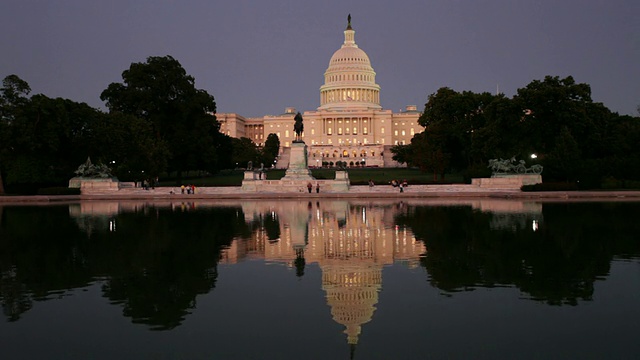 日落时分的美国国会大厦视频素材