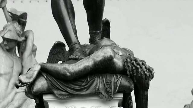 珀尔修斯和美杜莎的头，在佛罗伦萨视频下载