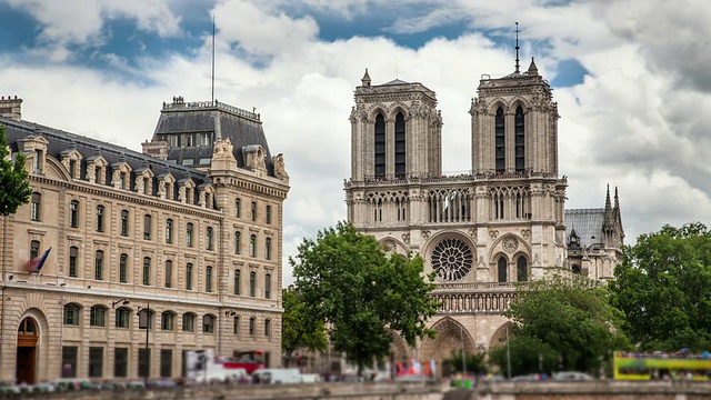 时间流逝:巴黎圣母院视频素材