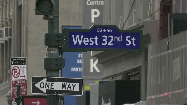 纽约西32街标志视频素材