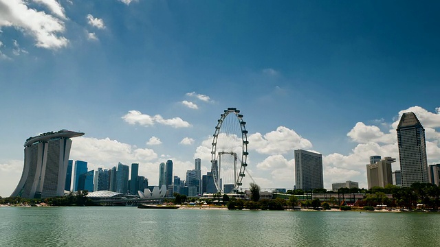 新加坡滨海湾的天际线视频素材