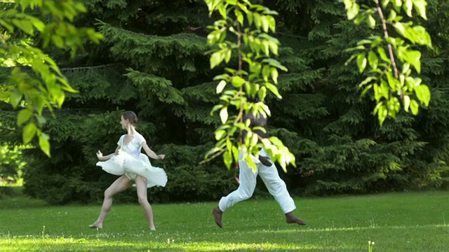 高清慢动作:公园里的芭蕾视频素材