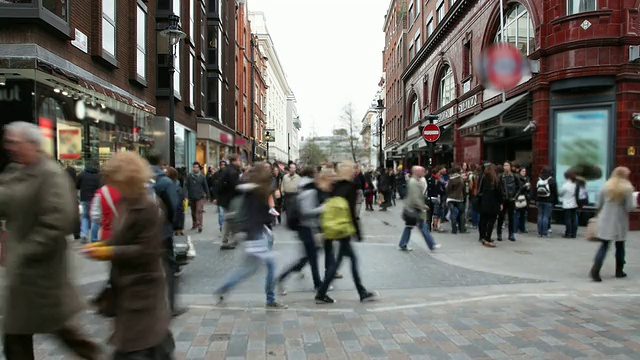 伦敦人群步行时间流逝视频素材