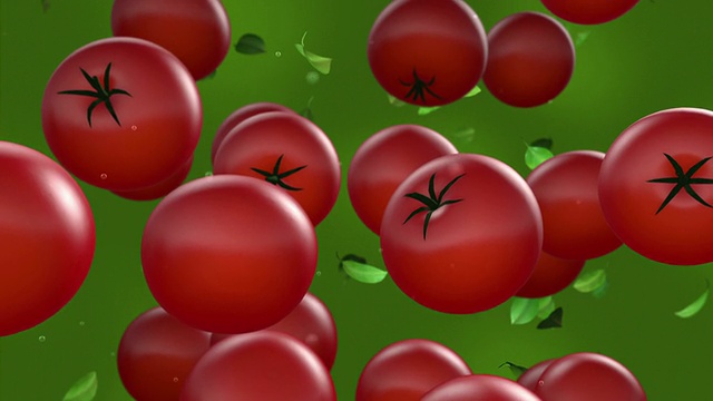 西红柿落下-慢动作视频素材