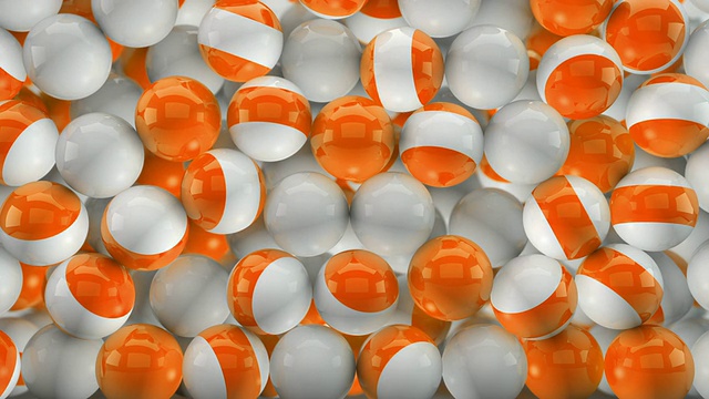 有趣的光滑球动画-橙色和白色(全高清)视频素材